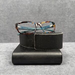Prada NAG-1O1 Tortoise Teal Rectangular Eyeglasses Frames Italy BP30353232